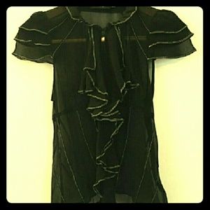MM Couture Black Sheer Blouse